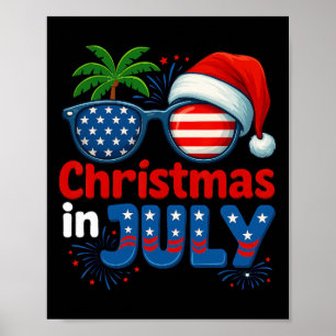 Weihnachten im Juli Sommerstrand Hawaii Santa USA  Poster