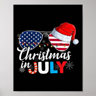 Weihnachten im Juli Sonnenbrille Amerikanische Fla Poster