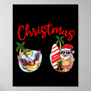 Weihnachten im Juli Sonnenbrille Santa Flamingo So Poster