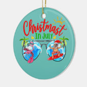 Weihnachten im Juli Sonnenbrille Santa Surfer Somm Keramik Ornament (Links)