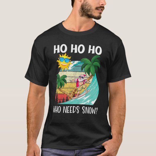 Weihnachten im Juli Spaß Santa Surfing Sommer Stra T-Shirt (Vorderseite)