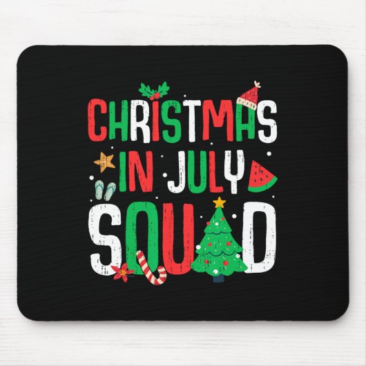 Weihnachten im Juli Squad Funny Summer Beach Vacat Mousepad (Vorne)