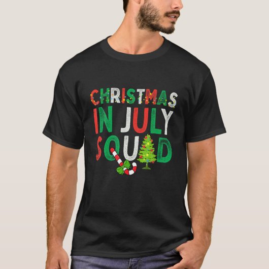 Weihnachten im Juli Squad Funny Xmas Männer Frauen T-Shirt (Vorderseite)