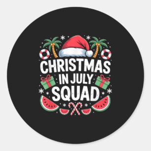 Weihnachten im Juli Squad lustige Sommerferien Män Runder Aufkleber