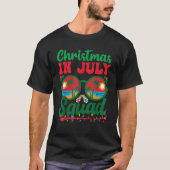 Weihnachten im Juli Squad Retro Sunglass Palm Tree T-Shirt (Vorderseite)