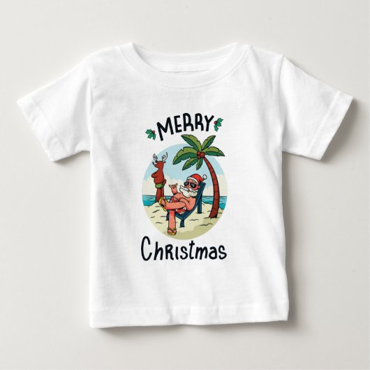 Weihnachten im Juli Square Sticker Postkarte Baby T-shirt (Vorderseite)