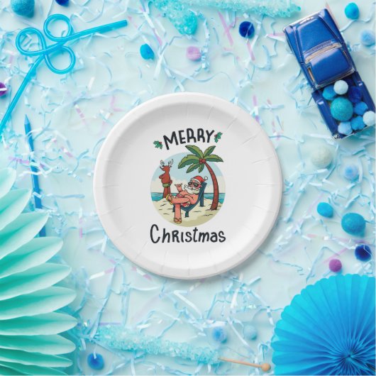 Weihnachten im Juli Square Sticker Postkarte Pappteller (Party)