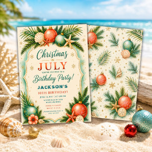 Weihnachten im Juli Strand Geburtstag Einladung