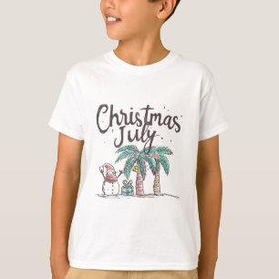 Weihnachten im Juli Strand Schneemann Palme Sommer T-Shirt