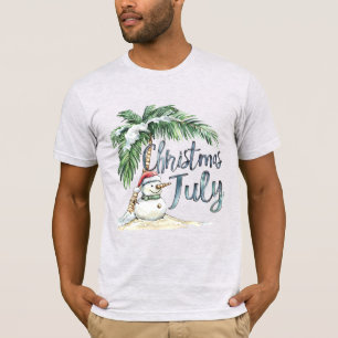 Weihnachten im Juli Strand Schneemann & Palme T-Shirt