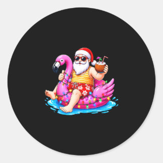 Weihnachten im Juli Strand Sommer Santa Jungen Män Runder Aufkleber