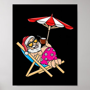 Weihnachten im Juli Strand Sommer Santa Poster
