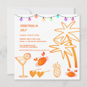 Weihnachten im Juli Summer Beach Party Einladung (Vorderseite)