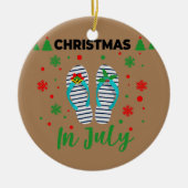 Weihnachten im Juli Summer Beach Vacacation Gedreh Keramik Ornament (Vorne)