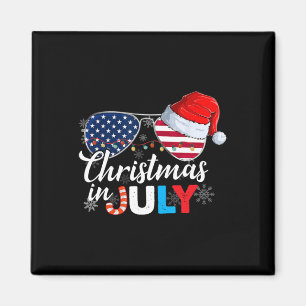 Weihnachten im Juli Sungles American Flag 4. Juli Magnet