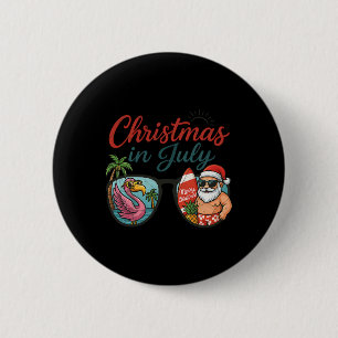 Weihnachten im Juli Sungles Santa Flamingo Sommer  Button