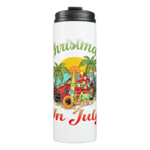 Weihnachten im Juli Surfen Sommer Wassermelone Thermosbecher