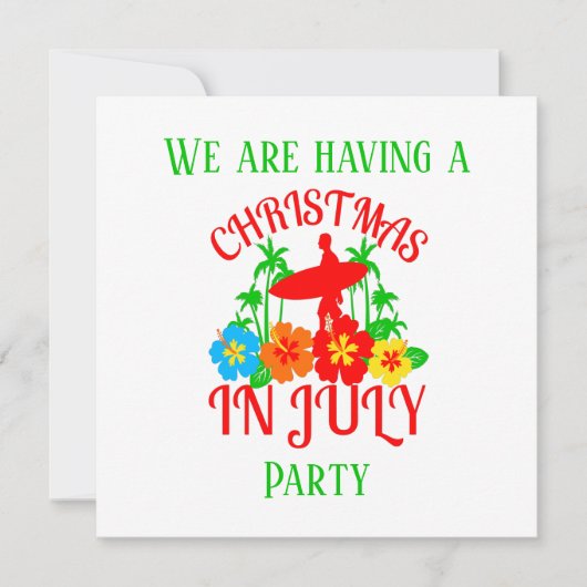 Weihnachten im Juli Surfer Party Einladung (Vorderseite)