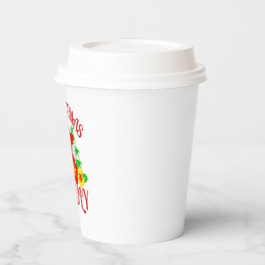 Weihnachten im Juli Surfer Party Pappbecher (Links)