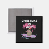 Weihnachten im Juli Surfer Pinguin Magnet (Vorderseite/Rückseite)