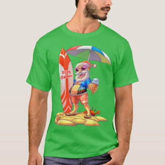 Weihnachten im Juli Surfer Santa Hawaiian Family M T-Shirt