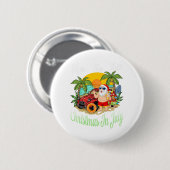 Weihnachten im Juli T-Shirt Funny Santa Summer Bea Button (Vorne & Hinten)