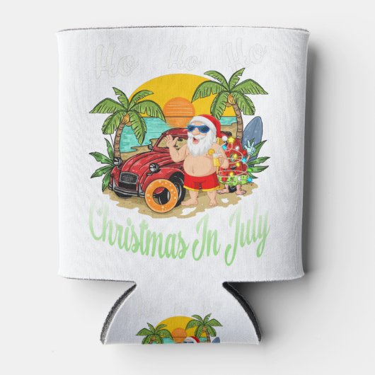 Weihnachten im Juli T-Shirt Funny Santa Summer Bea Dosenkühler (Vorderseite)