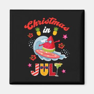 Weihnachten im Juli T-Shirt Lustiger Santa Sommers Magnet