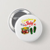Weihnachten im Juli T Shirt Sommerstrand Urlaub Button (Vorne & Hinten)