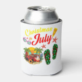Weihnachten im Juli T Shirt Sommerstrand Urlaub Dosenkühler (Kanne Vorderseite)
