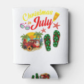 Weihnachten im Juli T Shirt Sommerstrand Urlaub Dosenkühler (Rückseite)