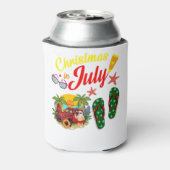 Weihnachten im Juli T Shirt Sommerstrand Urlaub Dosenkühler (Kanne Rückseite)