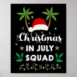 Weihnachten im Juli-Team Lustiger Sommer Xmas-Sant Poster