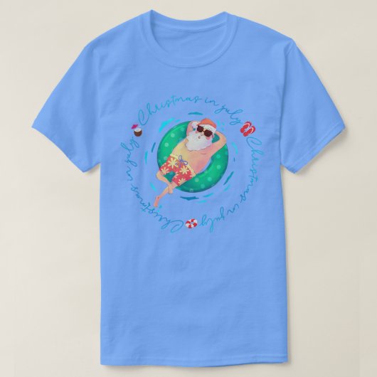 Weihnachten im Juli TFunny Santa Summer Beach Vaca T-Shirt (Design vorne)