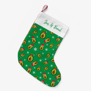 Weihnachten im Juli Tropical Avocados Print Kleiner Weihnachtsstrumpf