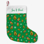 Weihnachten im Juli Tropical Avocados Print Kleiner Weihnachtsstrumpf (Vorderseite)