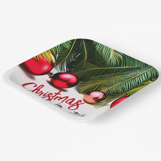 Weihnachten im Juli Tropical Palm Trees Sommer Par Pappteller (Gewinkelt)