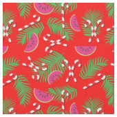 Weihnachten im Juli tropische Candy Canes Muster Stoff (Nahaufnahme)
