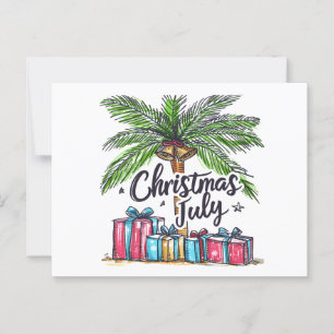 Weihnachten im Juli Tropischer Urlaub Palmbaum Ges Postkarte