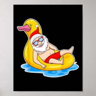 Weihnachten im Juli Tropischer Weihnachtsmann am P Poster