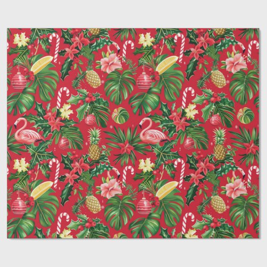 Weihnachten im Juli tropisches Muster Geschenkpapier (Flach)