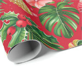Weihnachten im Juli tropisches Muster Geschenkpapier (Rolleneckpunkt)