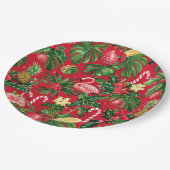 Weihnachten im Juli tropisches Muster Pappteller (Schrägansicht)