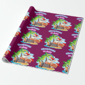 Weihnachten im Juli Tropisches Santa-Strand-Design Geschenkpapier (Ungerollt)