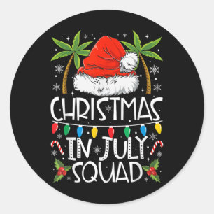 Weihnachten im Juli-Truppe Lustiger Sommer Xmas Mä Runder Aufkleber