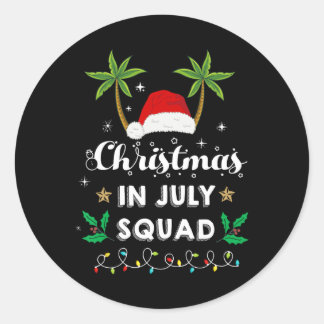 Weihnachten im Juli-Truppe Lustiger Sommer Xmas Sa Runder Aufkleber