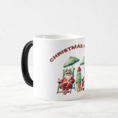 Weihnachten im Juli Urlaub am Funny Beach Santa Verwandlungstasse (Vorderseite Links)