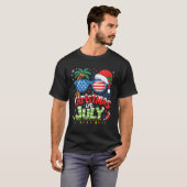 Weihnachten im Juli US-Flagge Summer Beach Hawaii  T-Shirt (Vorne ganz)
