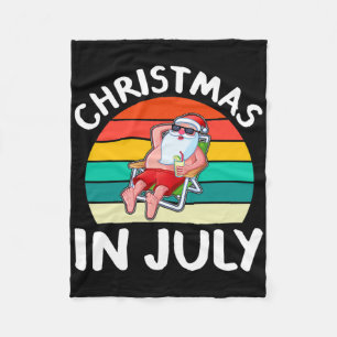Weihnachten im Juli Vintage Santa Hawaiian Surfen Fleecedecke