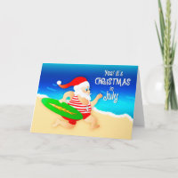 Weihnachten im Juli Vintager Badeanzug Surfen